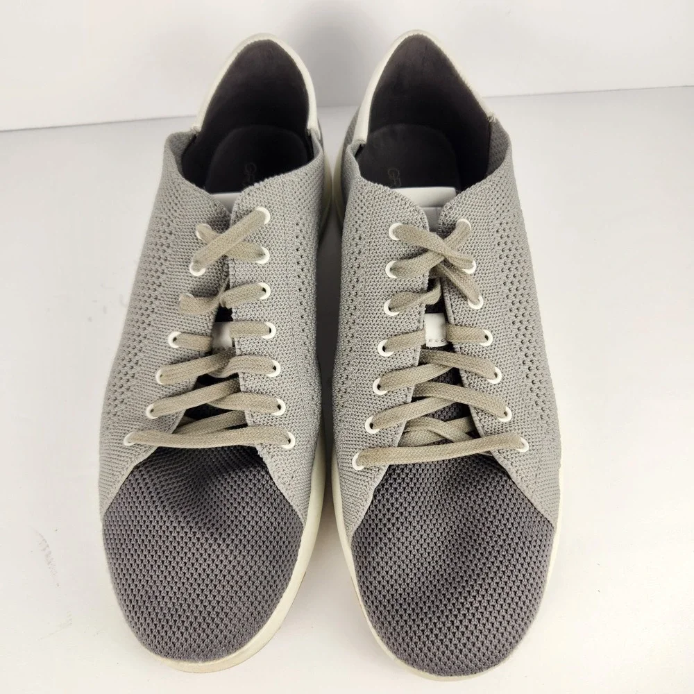 Cole Haan Men's Grand Pro Comfortable Mesh Lace-up Gray/White Sneakers Size 13M